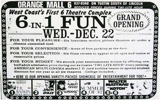 Newsclipping of cost of movie tickets for old cineplex.